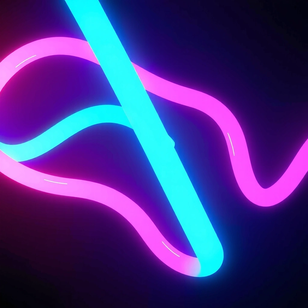 Abstract neon light trails