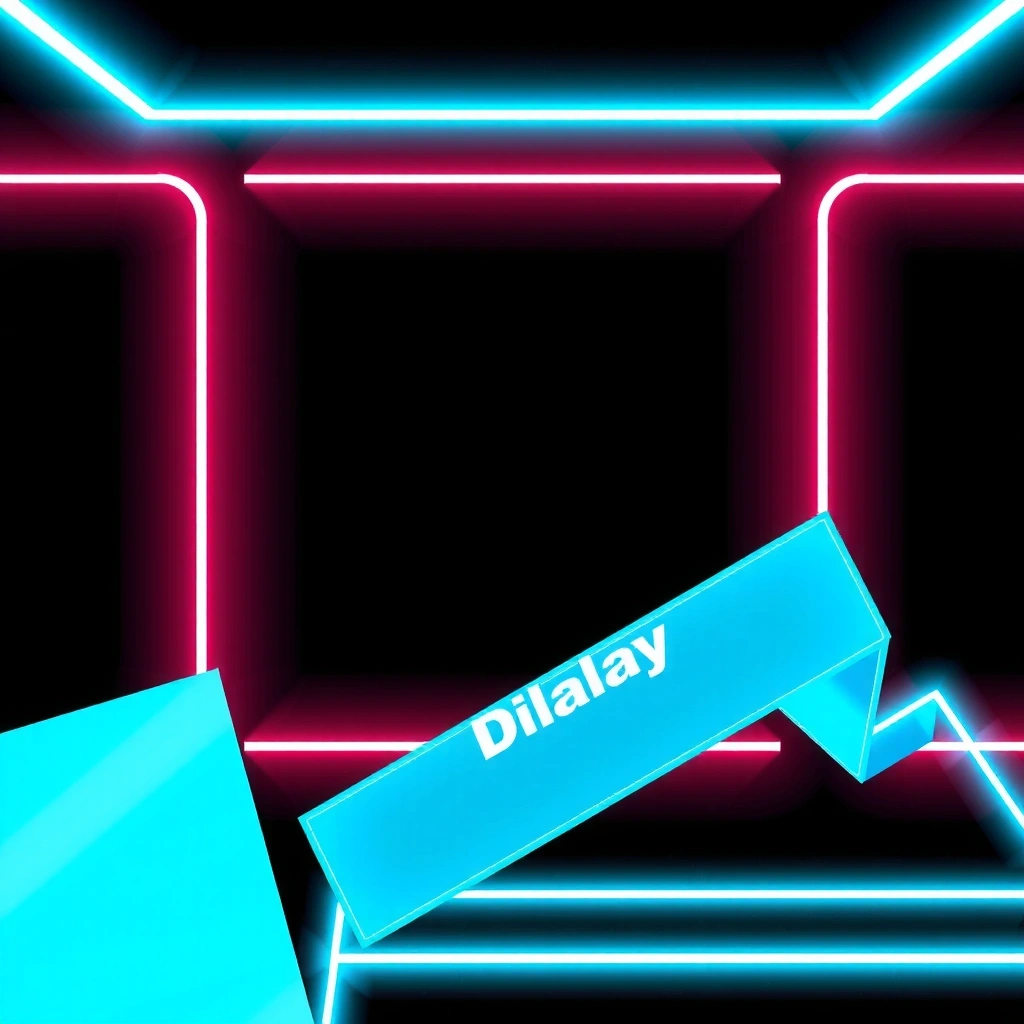 Geometric game UI wireframe overlay